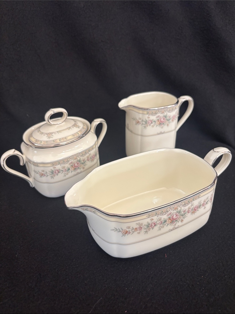 Noritake Shenandoah Bone China creamer,sugar,gravy Retired 9729 made in Japan